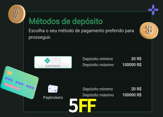 O cassino 5FFbet oferece uma grande variedade de métodos de pagamento